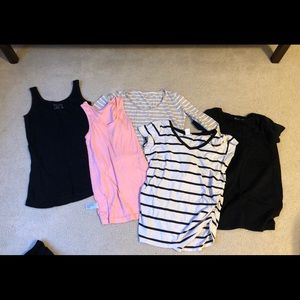 5 maternity shirts xs and m sizes.
